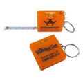 Measuring Tape Keychain With Level - Orange